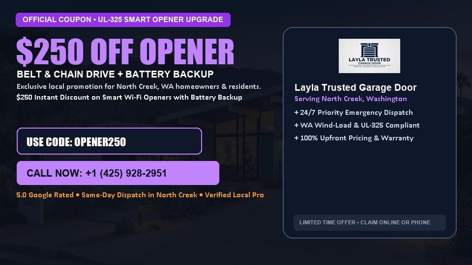 Layla Trusted Garage Door $250 OFF Premium LiftMaster Opener Installation